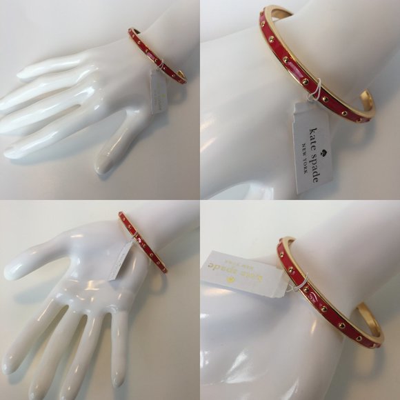 🆕🏆❤️🏆KATE SPADE Gold/Mandarin Red Bangle 🏆❤️🏆 - Picture 8 of 8